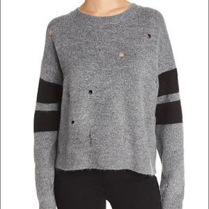 Current/Elliot Distressed Cropped Sweater